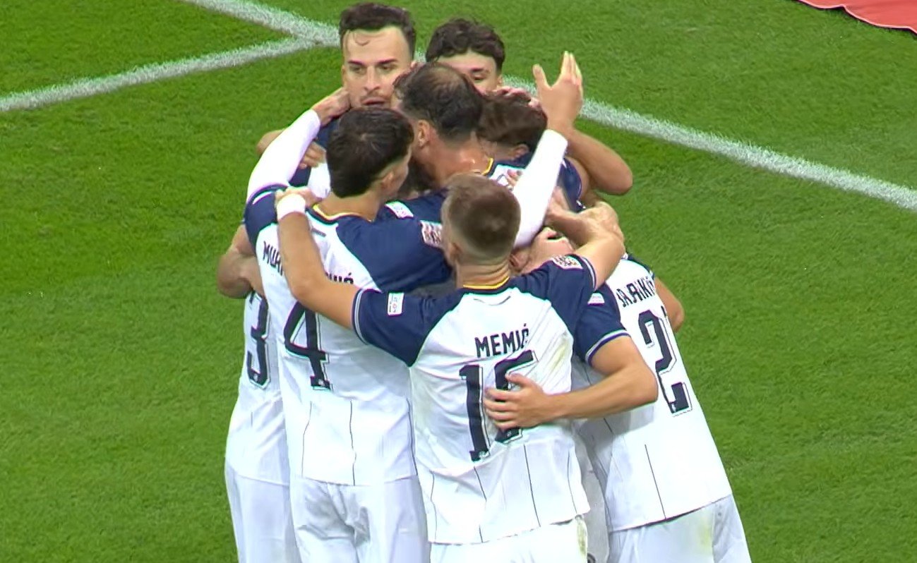 Tarik Muharemović in Bosnia and Herzegovina's 4-2 win over Romania